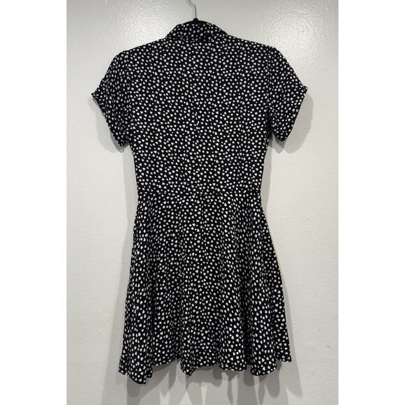 MANGO Heart Print Mini Dress Women’s Size 2 Embroidered Heart Breaker Buttons - Picture 8 of 8